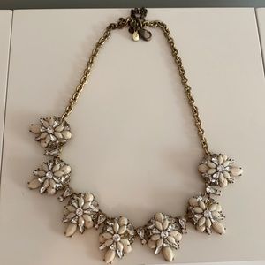 J. Crew white and gold chunky jeweled necklace